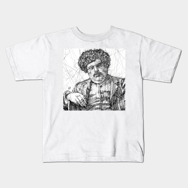 G. K. CHESTERTON ink portrait .2 Kids T-Shirt by lautir